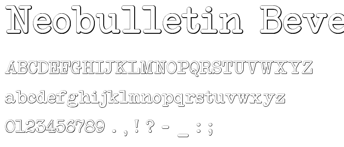 NeoBulletin Beveled font